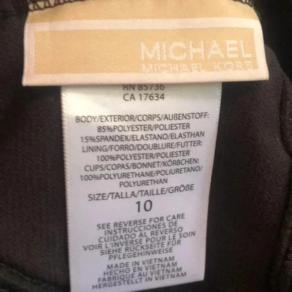 MICHAEL Michael Kors black one piece swimsuit Sz 10 New with tags - Picture 10 of 11